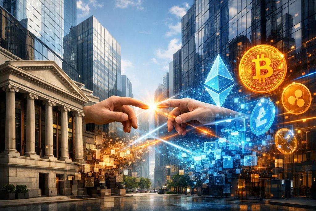 erfahren sie mehr über die komplexe beziehung zwischen kryptowährungen und traditionellen banken: kooperation, wettbewerb oder eine allmähliche verschmelzung der finanzwelt?