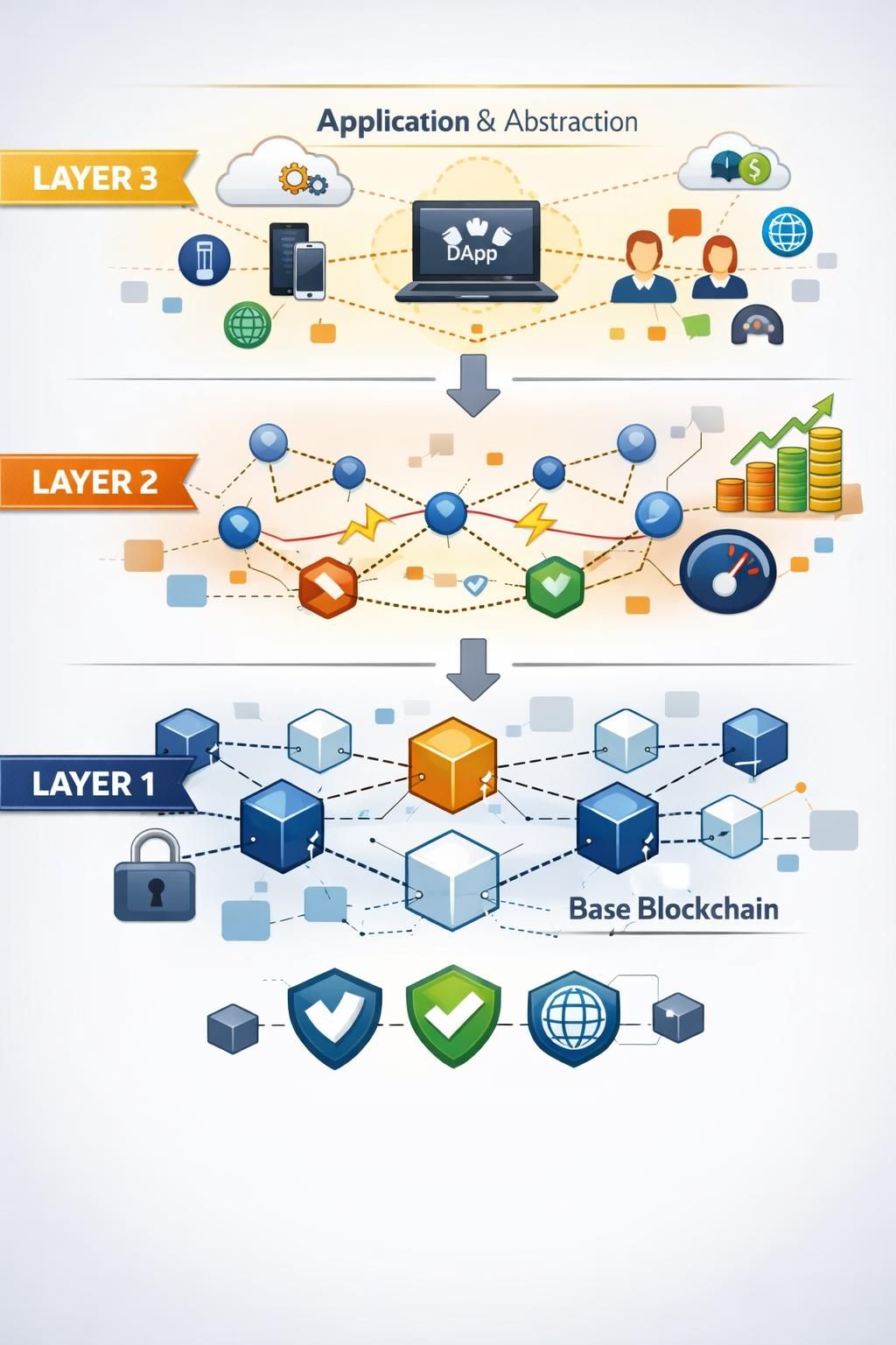 entdecken sie, wie layer 2 und layer 3 technologien die blockchain-komplexität vollständig abstrahieren und so skalierbarkeit und benutzerfreundlichkeit verbessern.