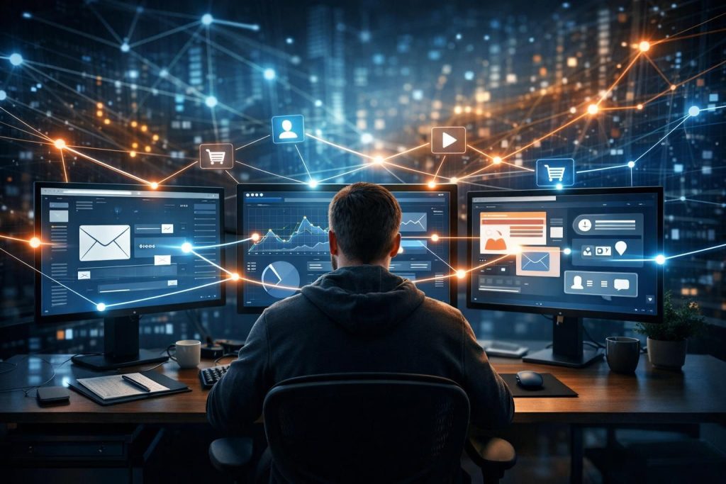 erfahren sie, wie sie e-mail, ads, seo und social media durch omnichannel-orchestrierung automatisiert und effizient synchronisieren können, um ihre marketingstrategien zu optimieren.